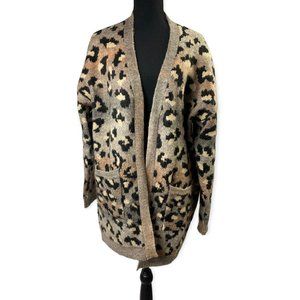 Allison Joy Animal Print Open Cardigan Size large